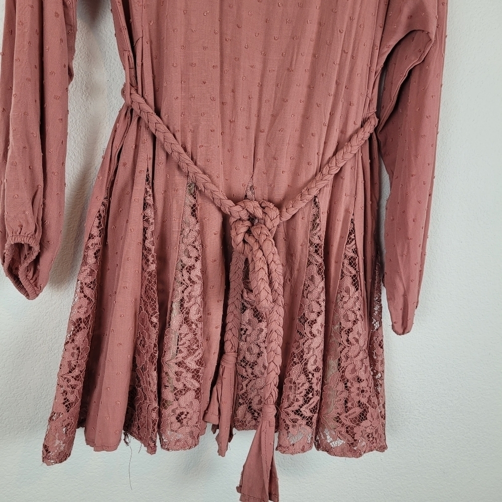 Blu pepper pink lace boho peasant dress - Picture 13 of 14